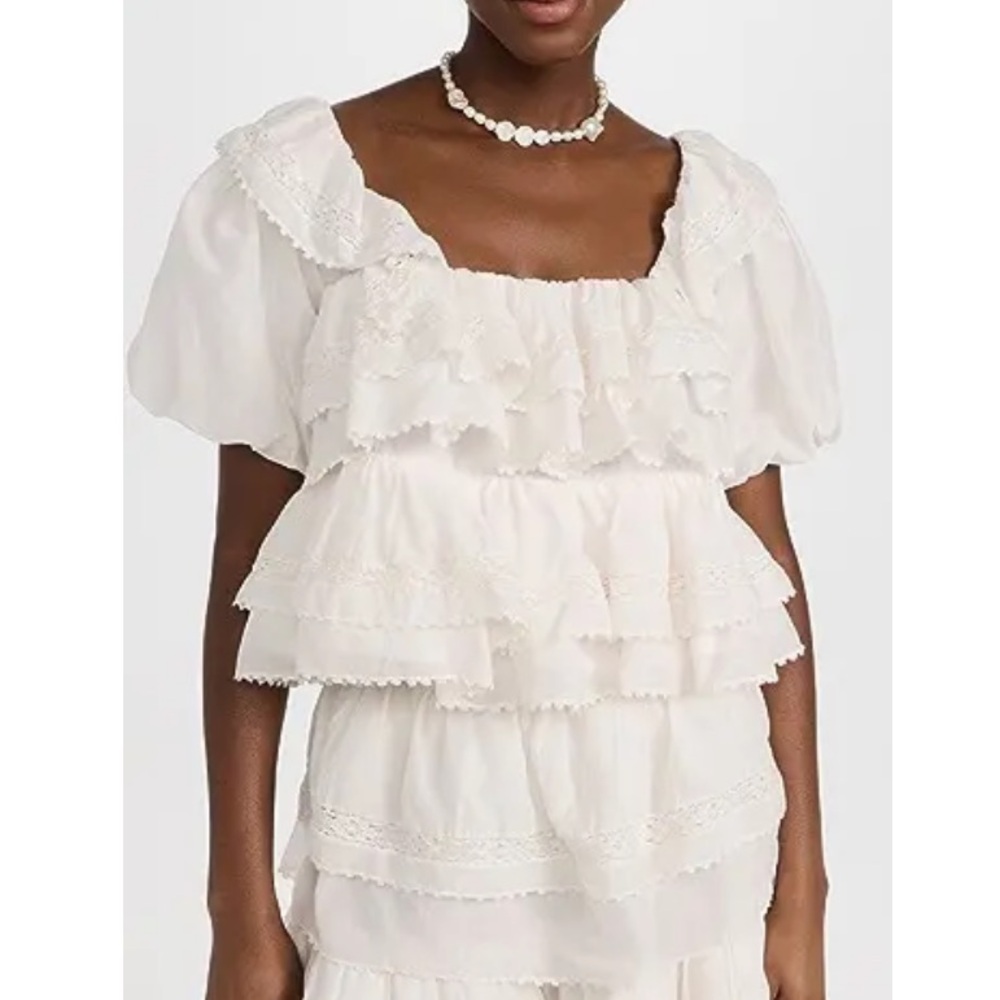 Innika organdy puff sleeve blouse